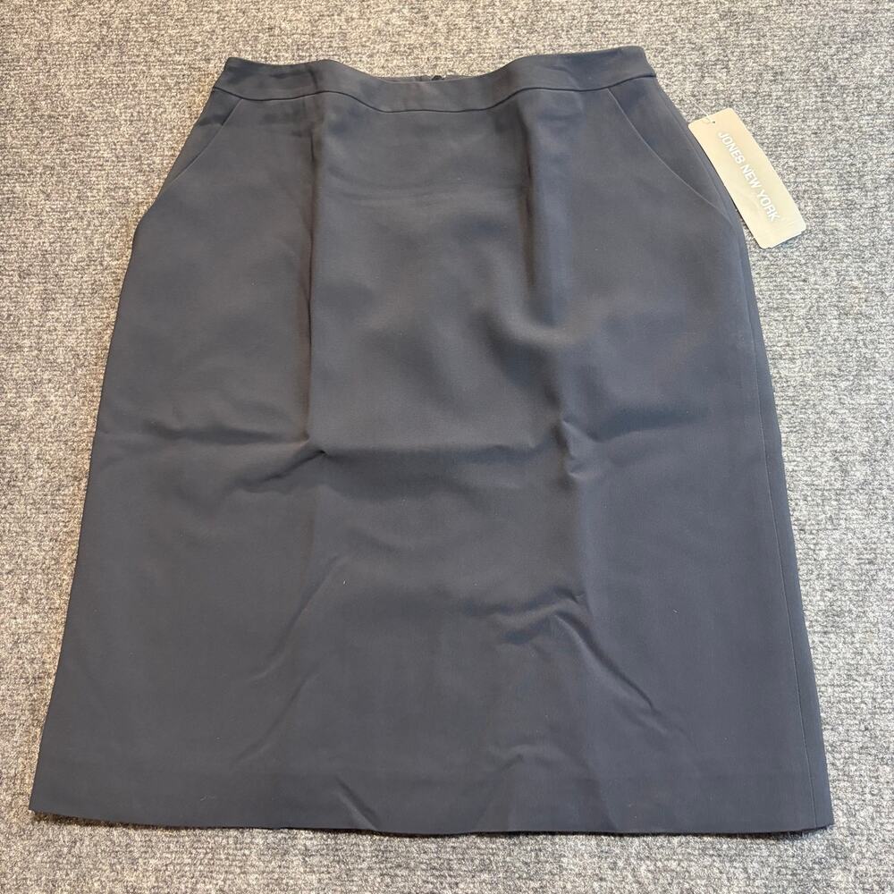 Jones New York Womens Size 6 Black Straight Midi Pencil Skirt Career Office NWT